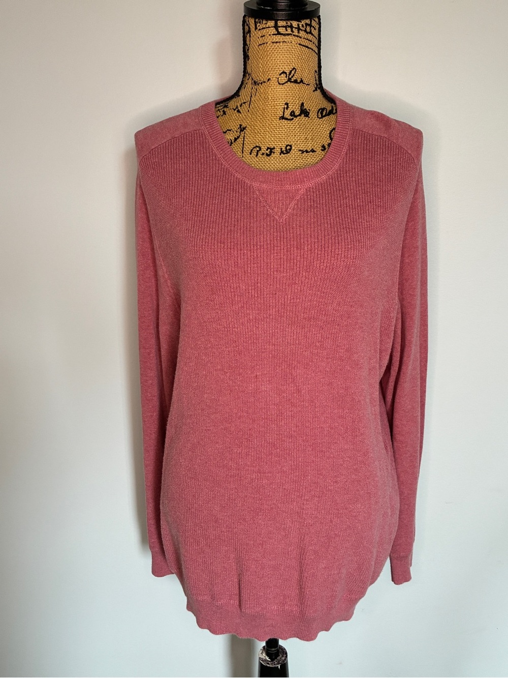 Club Room Pima Cotton Dusty Rose Crewneck Sweater